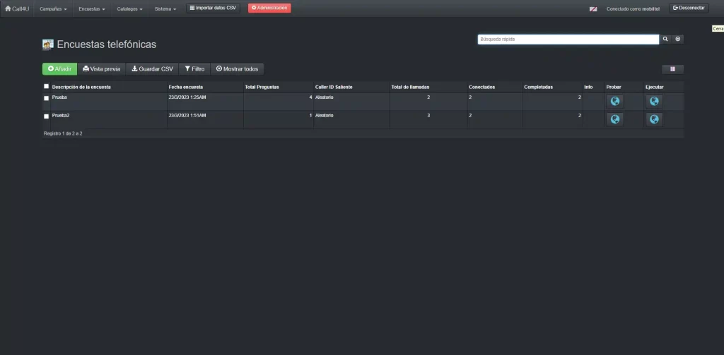 Sistema de encuestas